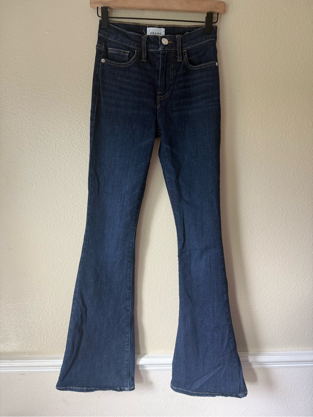 Frame Denim Midnight Blue High Rise Flare Jeans